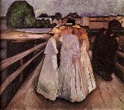 Edvard Munch Gentlewoman on the Bridge oil painting reproduction